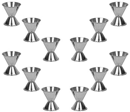 Measured Alcohol Jiggers 1/2 and 1 oz Size, Barware Set of 1, 2, 6, or 12 Pieces