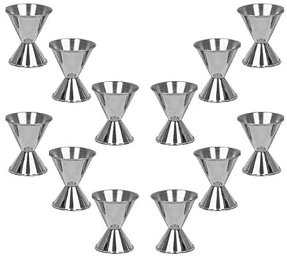 Measured Alcohol Jiggers 3/4 and 1 1/2 Size, Barware Set of 1, 2, 6, or 12 Pieces