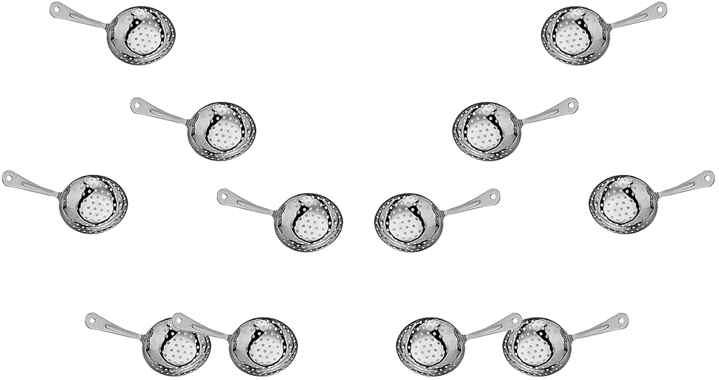Julep Strainer, Stainless Steel, Barware 6-1/8" x 2-7/8" x 1-1/2" Set of 1, 2, 6, or 12