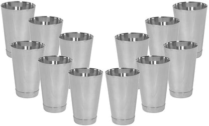 Stainless Steel Bar Shaker with Straight Lip, Malt Cup for Mixing Cocktail, Barware 15 OZ Set of 1, 2, 6, or 12 Pieces
