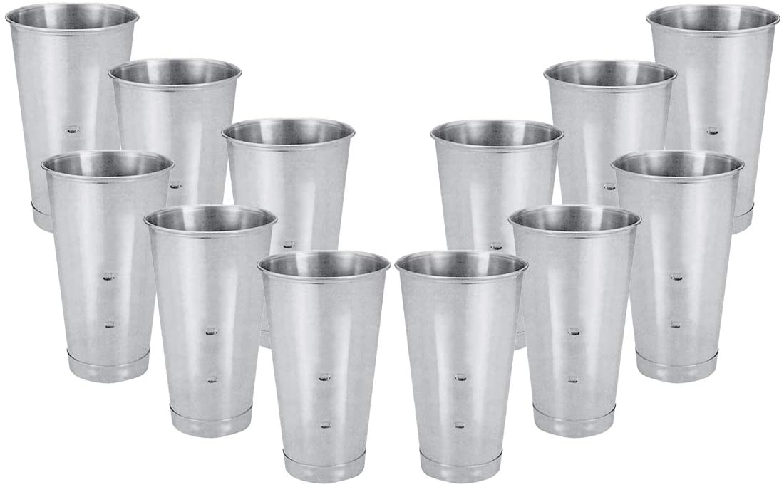 Stainless Steel Bar Shaker with Rolled Lip, Malt Cup for Mixing Cocktails, Barware 30 OZ