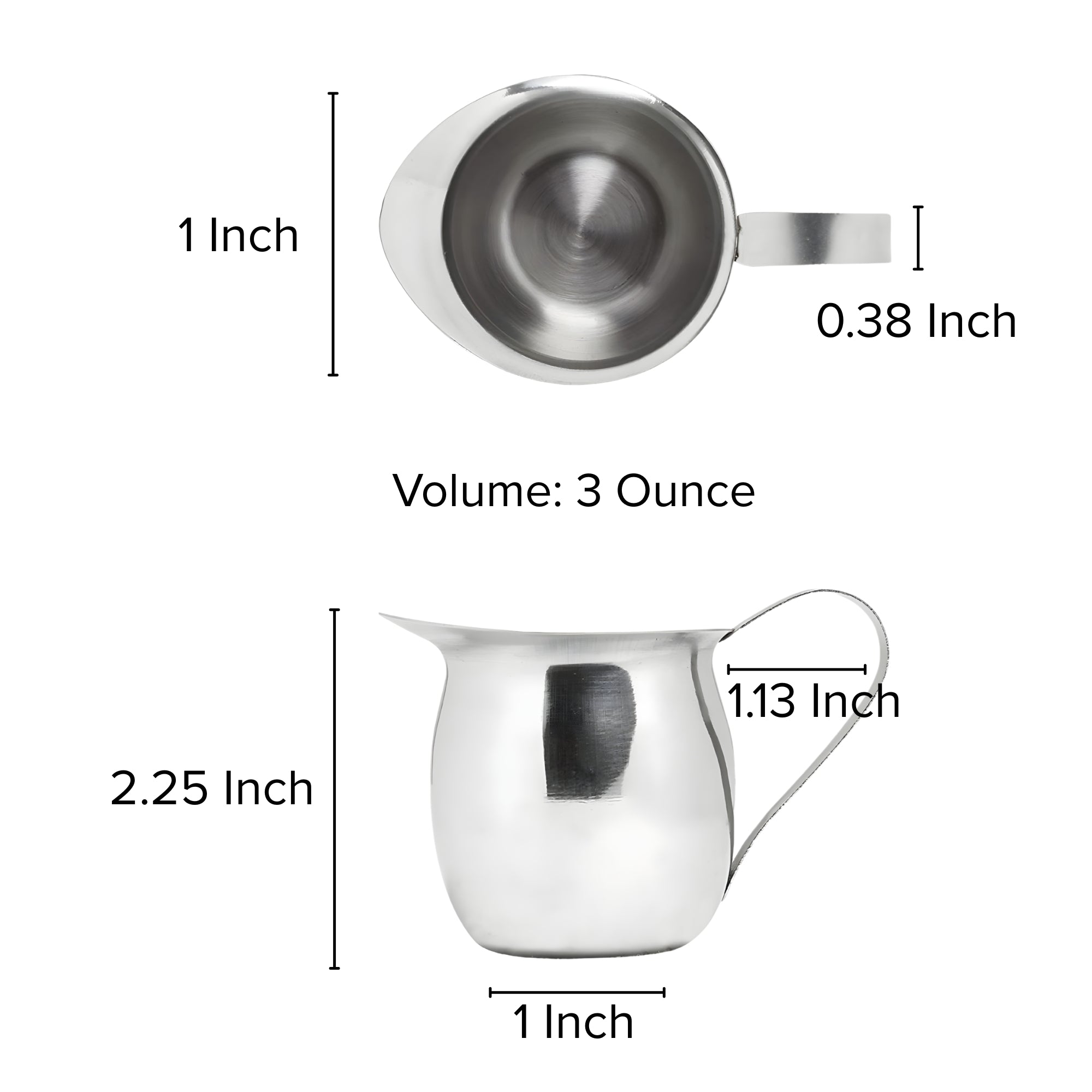 Stainless Steel Silver Bell Creamer Cream Pitcher for Milk and Other Liquids - Barware Set of 1 piece and 12 piece - 3 Sizes to Choose From