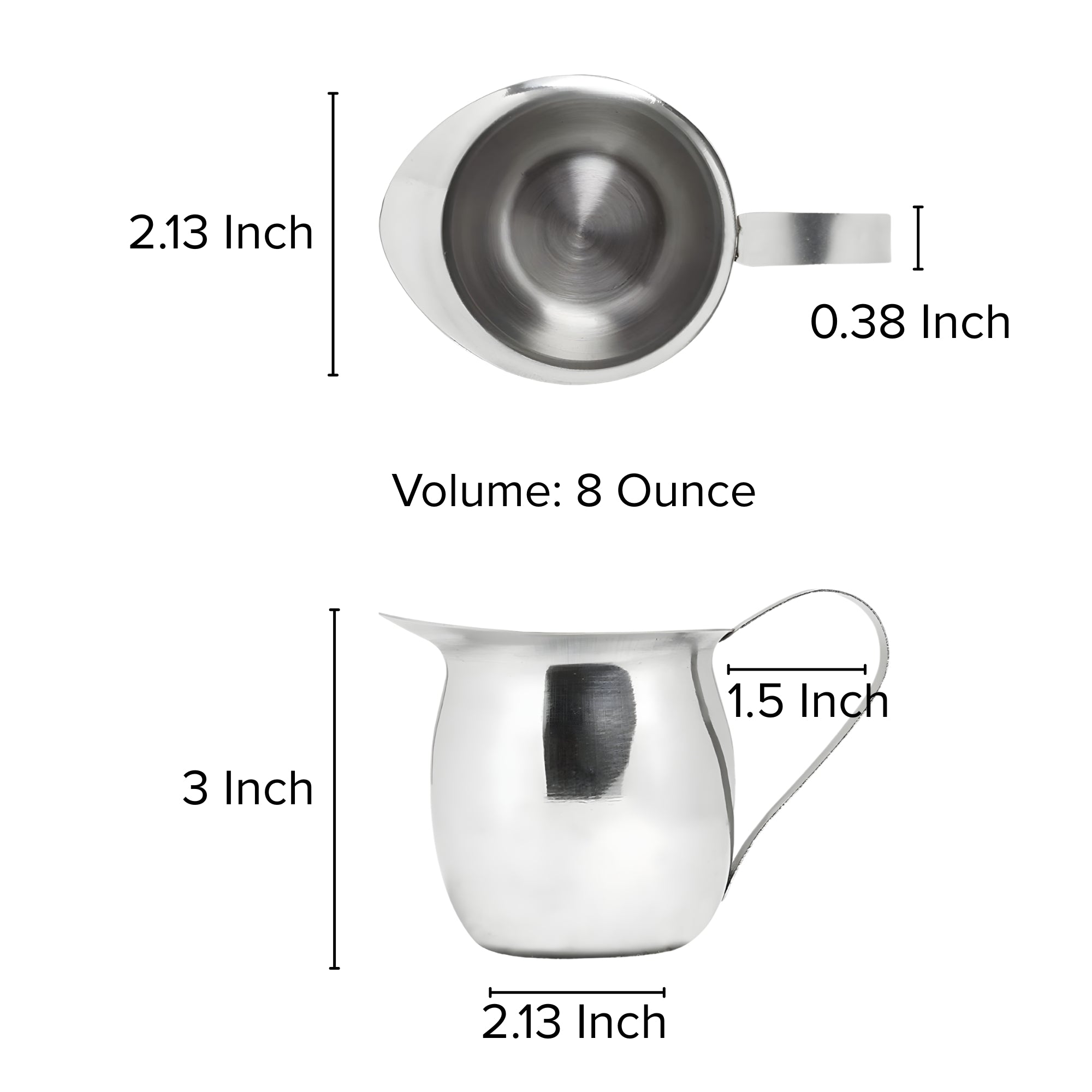 Stainless Steel Silver Bell Creamer Cream Pitcher for Milk and Other Liquids - Barware Set of 1 piece and 12 piece - 3 Sizes to Choose From