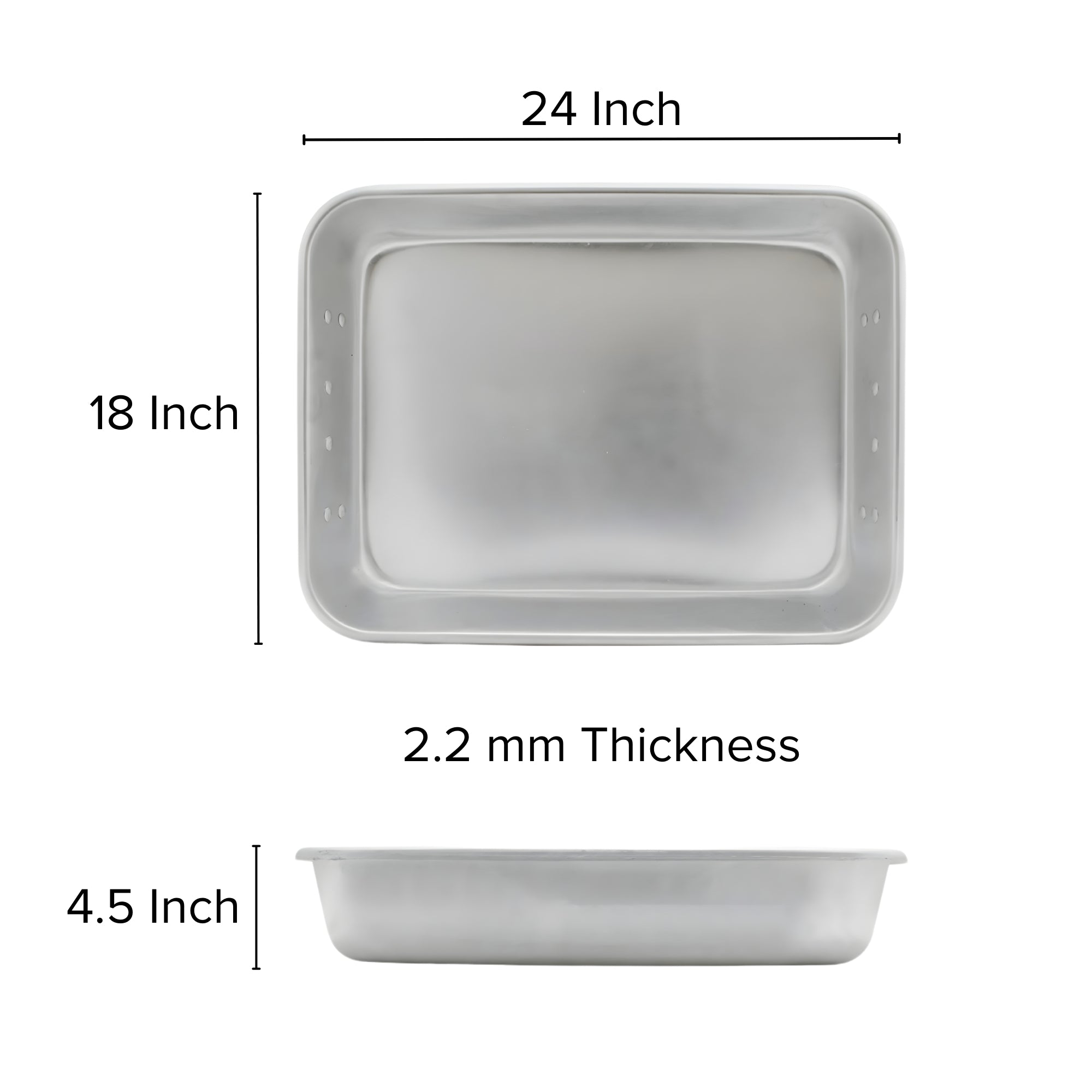 Heavy Duty Aluminum Roasting Pan with Optional Straps and Lugs