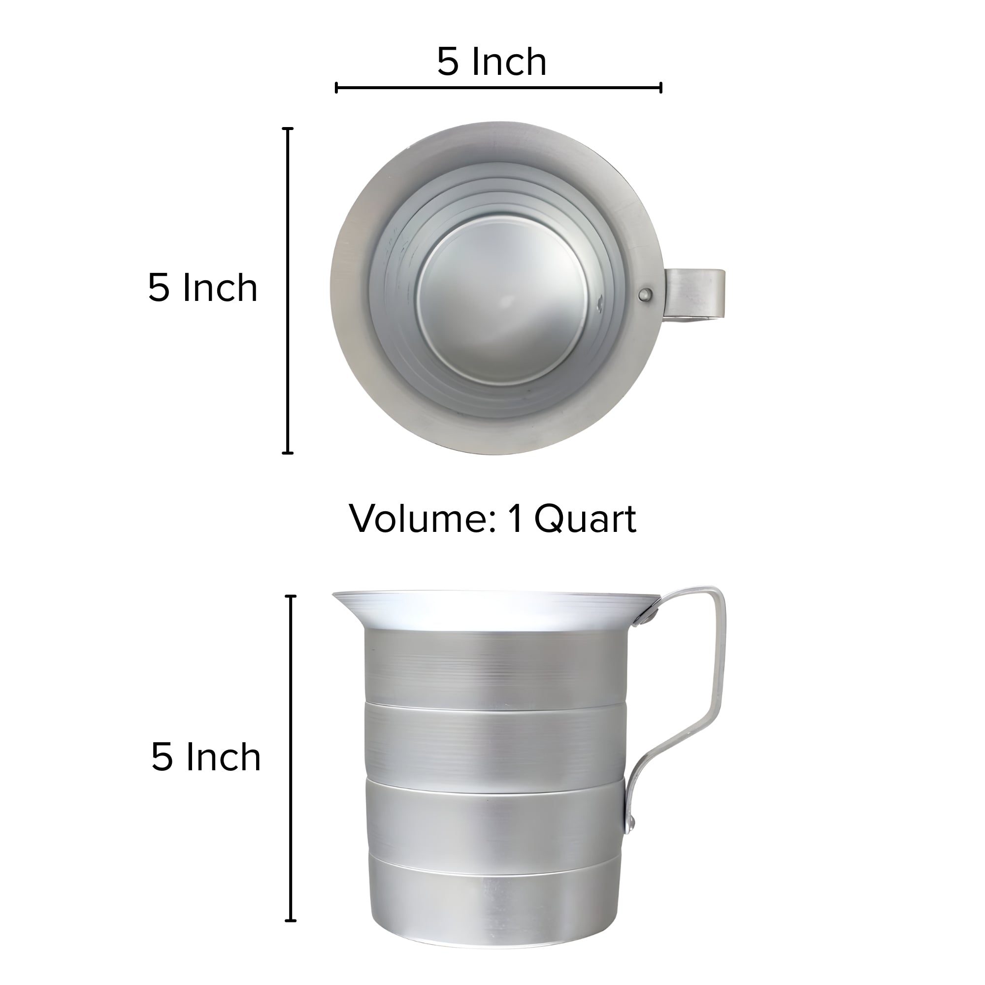 Heavy Duty Aluminum Liquid Measuring Cup with Handle