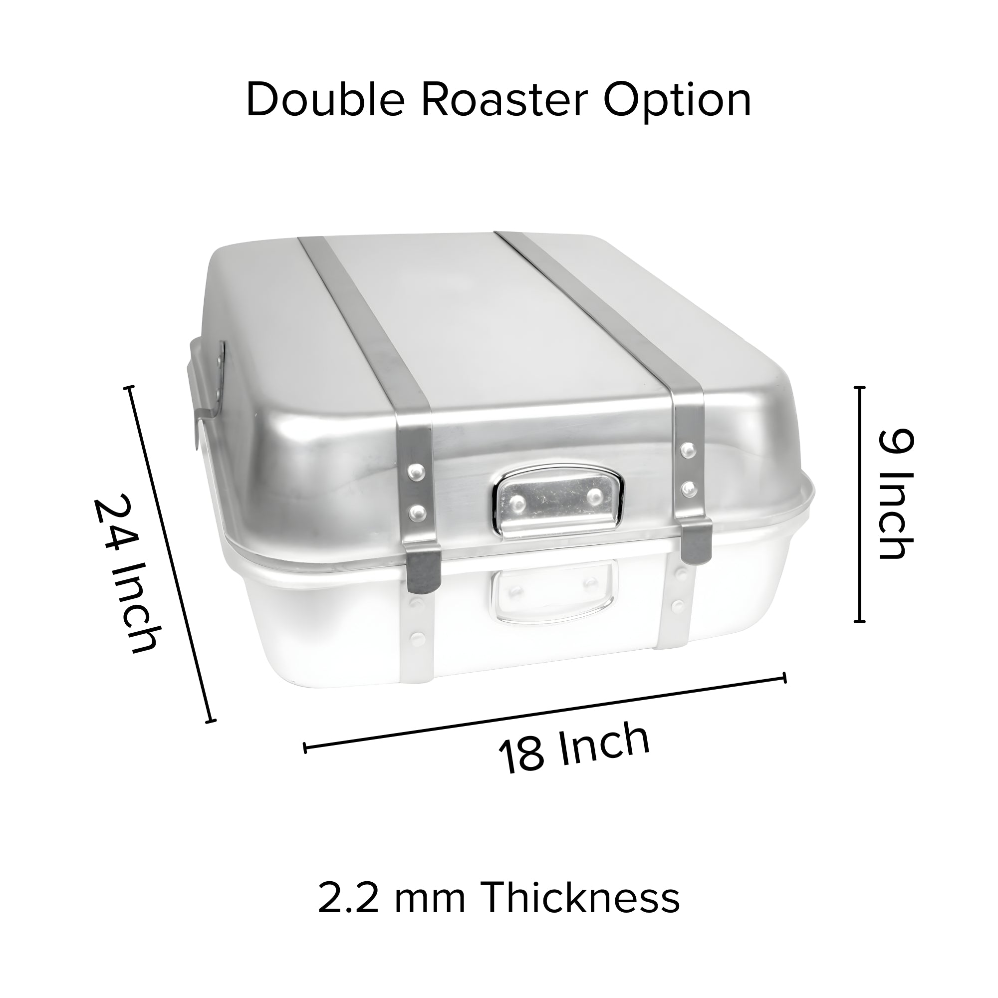 Heavy Duty Aluminum Roasting Pan with Optional Straps and Lugs