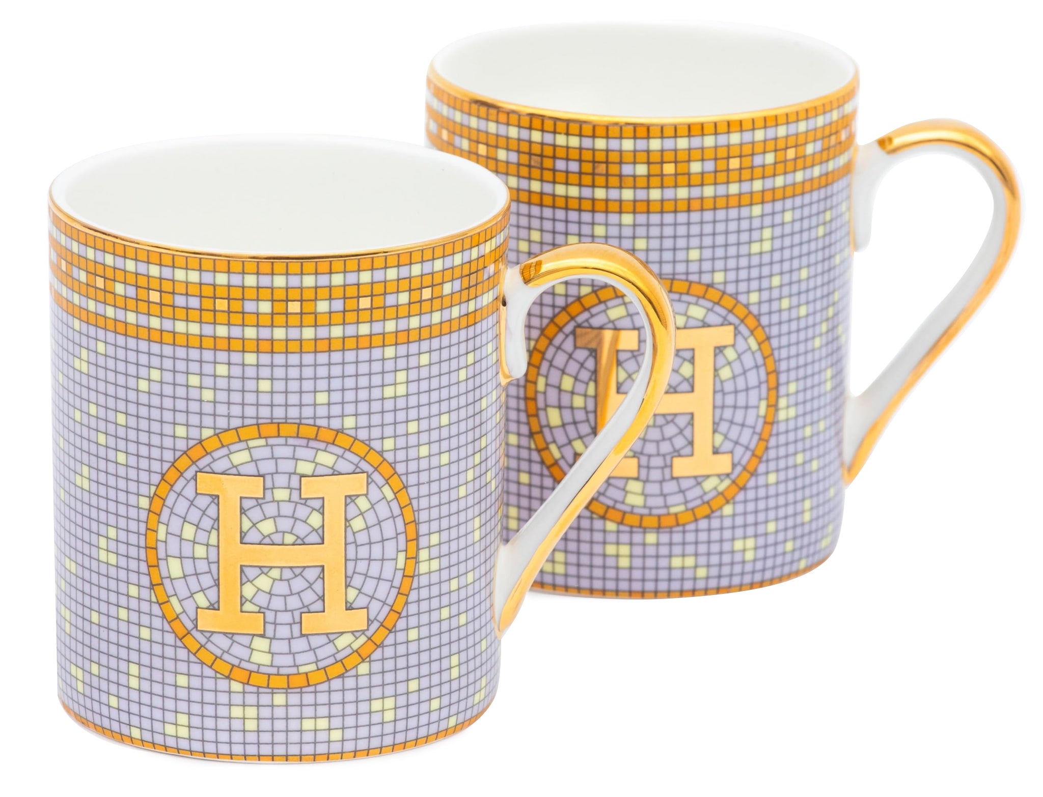 Coffee Mugs Set of 2 - Bone China Mugs with Mosaic Pattern Fancy Mugs for Coffee, Tea, or Drinking 10 Oz for Daily use, a Gift or all Occasions