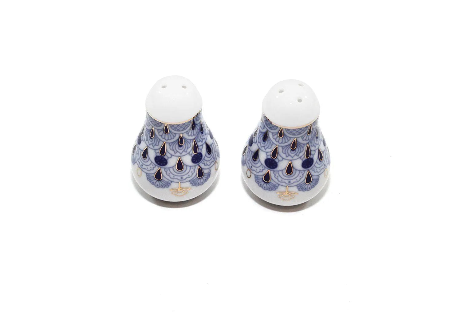 Lomonosov Ornament Porcelain Salt and Pepper Shakers 2-pc Set, Cobalt Blue Net