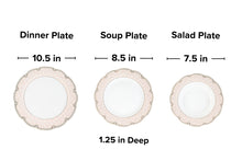 Porcelain Dinnerware Set for 4-12 Piece Luxurious Dish Set - White with Pink Design - Kitchen Set for Everyday Dishes or Formal Occasions (Sandra Pink 12DIN)