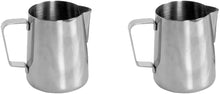 Frothing Milk Pitcher, Stainless Steel, Mirror Finish, Barware 12 oz Set of 1, 2, 6, or 12