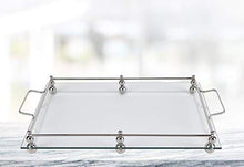 (D) Handcrafted Classic Glass Rectangle Serving Tray 18.5"L with Hammered Edge