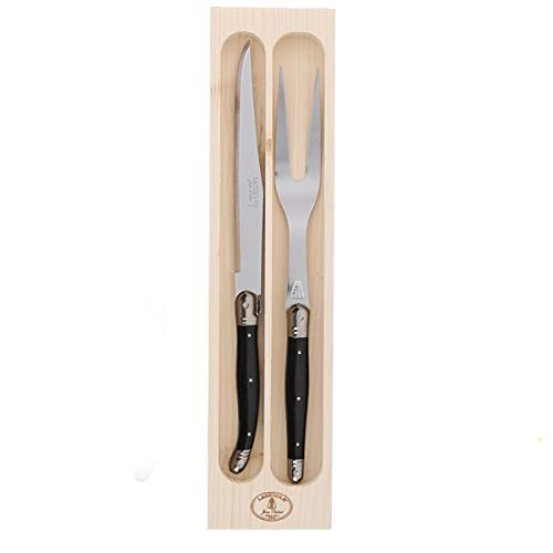 Side view of the Laguiole carving knife showing handle detail and blade profile