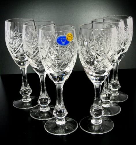 Set of 6 Vintage Cut Crystal Liquor Glasses 2 oz