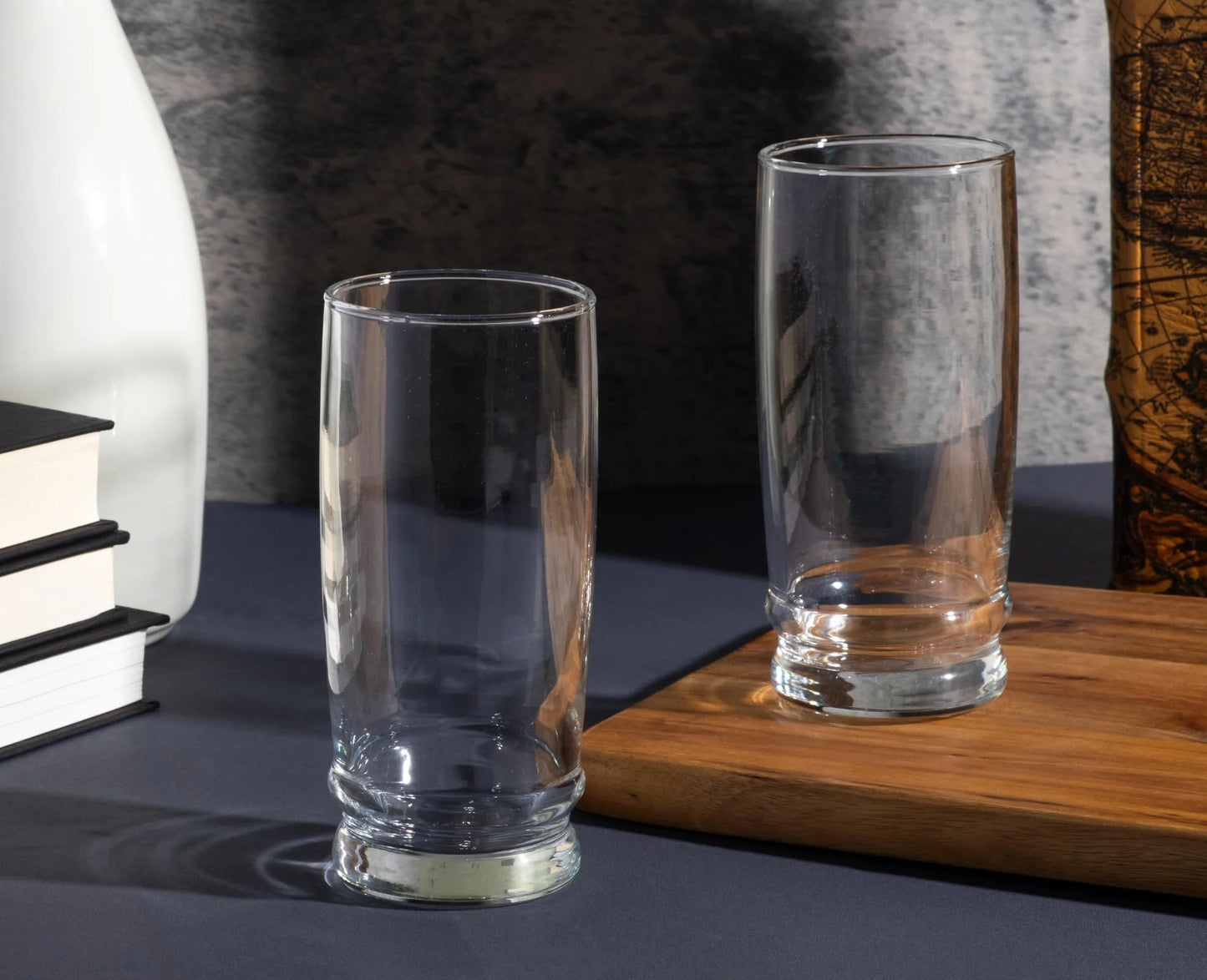 GIFTS PLAZA Drinking Glasses Set - 15.5 Ounce Crystal Clear Glass - Elegant Drinkware for Water, Beer, Juice and Beverages - Dishwasher Safe and Ideal for Everyday Use