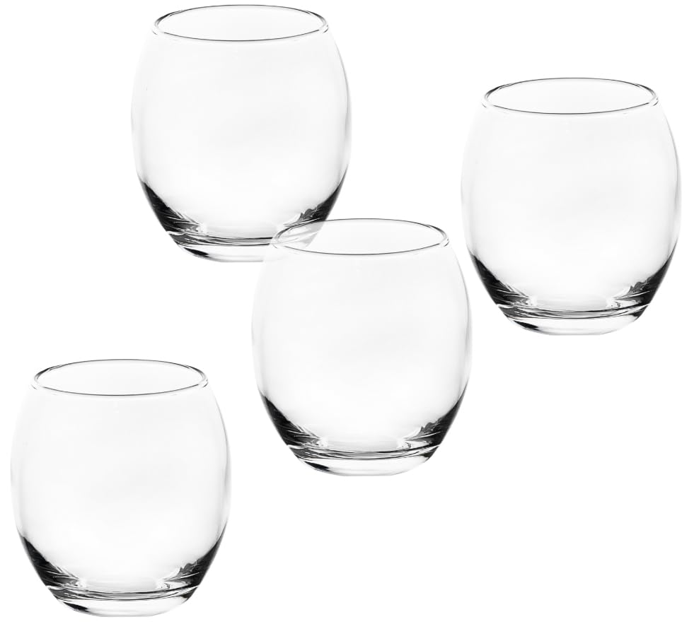 GIFTS PLAZA Elegant Drinking Glasses 12.5 Ounce - Crystal Clear Glassware for Wine, Water, Juice and Beverages - Stemless Glass for Home, Kitchen and Bar