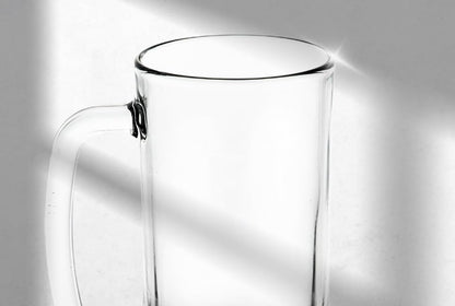 GIFTS PLAZA Beer Mugs Sets - Crystal Clear Drinking Glass, 16 Ounce - Glassware Mugs with Handle for Coffee, Juice, Water and Beverages - Ideal Gift for Him or Her