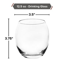 GIFTS PLAZA Elegant Drinking Glasses 12.5 Ounce - Set of 4 Crystal Clear Glassware for Wine, Water, Juice and Beverages - Stemless Glass for Home, Kitchen and Bar (4)