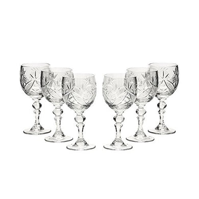 Set of 6 Neman Glassworks, 5-Oz Hand Made Vintage Russian Crystal Glasses, Wine