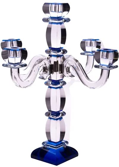 Judaica Crystal Candelabra 5 Arms