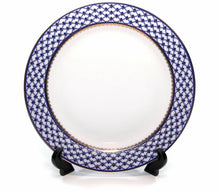 Place Setting 3-pcs, Lomonosov Porcelain, Russian Cobalt Blue Net, 24K Gold