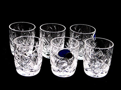 Set of 6 Shot Glasses, 1.5oz Handmade Vintage Crystal Glasses