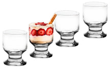 Elegant Footed Glasses Dessert Cups - Set of 4, 4 Oz Crystal Clear Glass - Mini Dessert Bowls for Ice Cream, Trifle, Fruit, Snacks - Small Bowls for Parties, Appetizers, and Kitchen Serving Set (4)