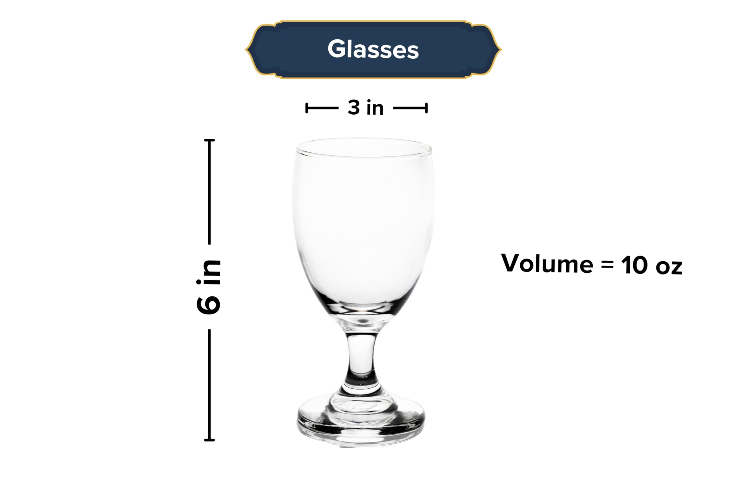 Water Glasses – 10 Ounce Modern Cocktail Goblets, Perfect Drinking Glasses for Wine, Cocktails and More – Elegant Glassware for Parties and Daily Use