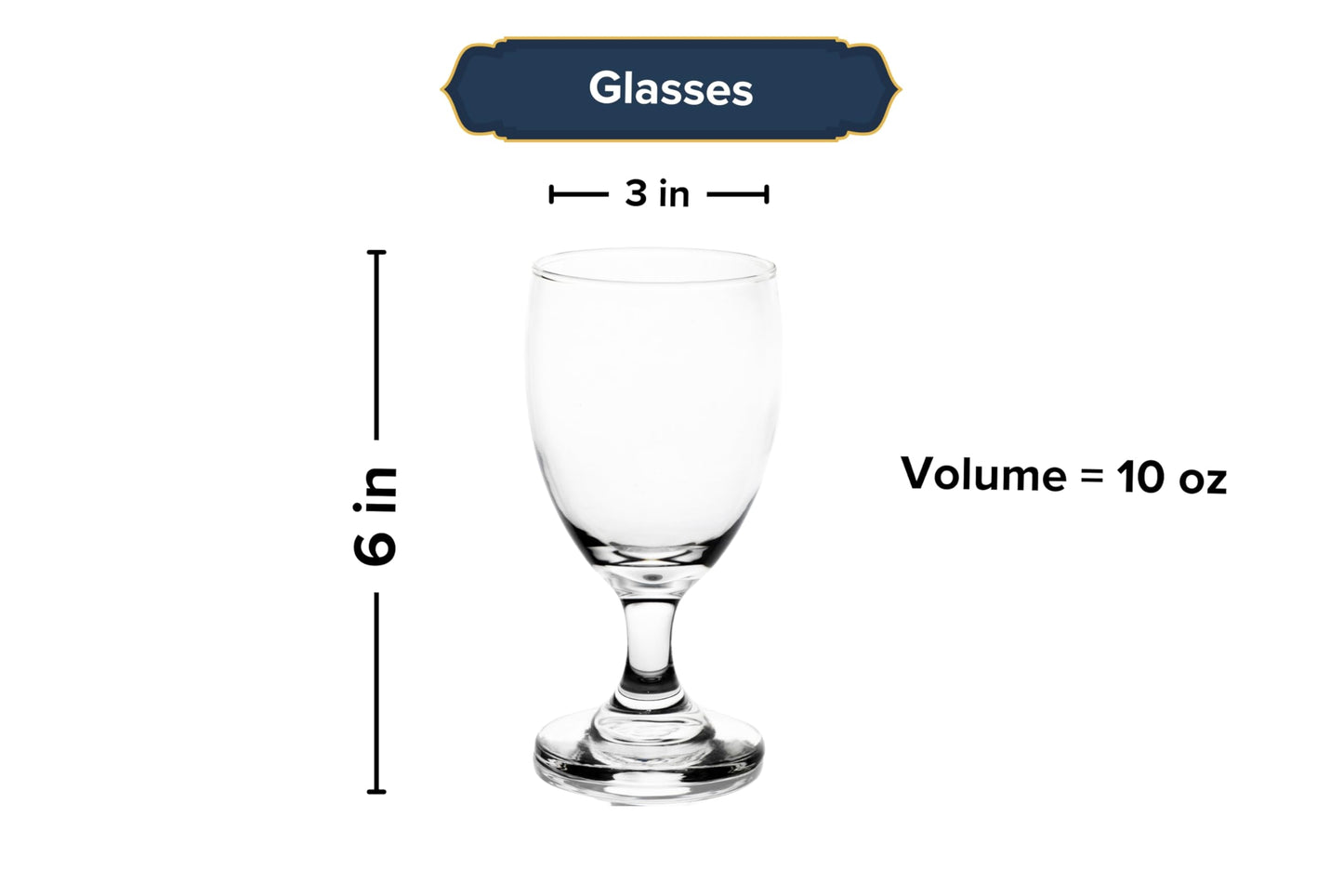 Water Glasses – 10 Ounce Modern Cocktail Goblets, Perfect Drinking Glasses for Wine, Cocktails and More – Elegant Glassware for Parties and Daily Use