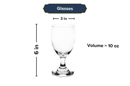 Water Glasses – 10 Ounce Modern Cocktail Goblets, Perfect Drinking Glasses for Wine, Cocktails and More – Elegant Glassware for Parties and Daily Use