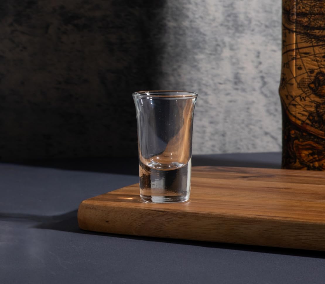 Shot Glass with Heavy Base - Clear Drinking Glasses for Liquors - 1 Ounce, Glass Cups for Whiskey, Vodka and Tequila - Unique Gift for Him