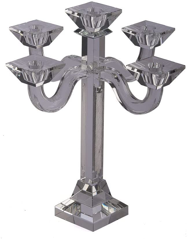 Judaica Crystal Candelabra 5 Arms