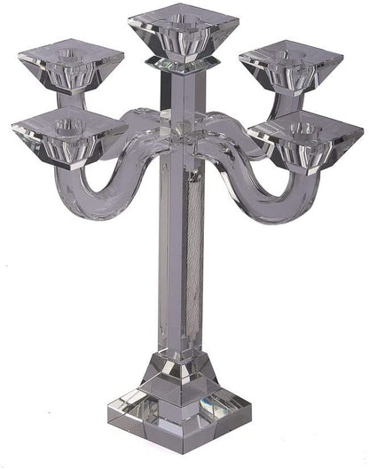 Judaica Crystal Candelabra 5 Arms