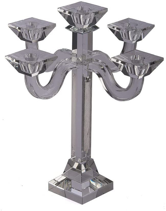 Judaica Crystal Candelabra 5 Arms