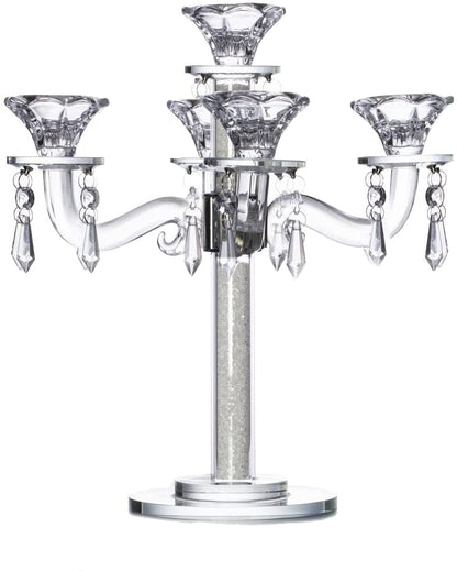 Judaica Crystal Candelabra 5 Arms