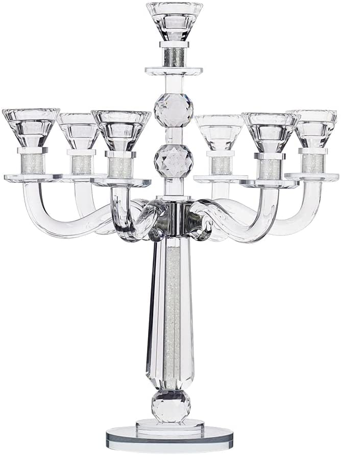 Judaica Crystal Candelabra 7 Arms