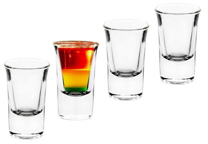 Shot Glass with Heavy Base - Clear Drinking Glasses for Liquors - 1 Ounce, Glass Cups for Whiskey, Vodka and Tequila - Unique Gift for Him