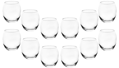 GIFTS PLAZA Elegant Drinking Glasses 12.5 Ounce - Crystal Clear Glassware for Wine, Water, Juice and Beverages - Stemless Glass for Home, Kitchen and Bar