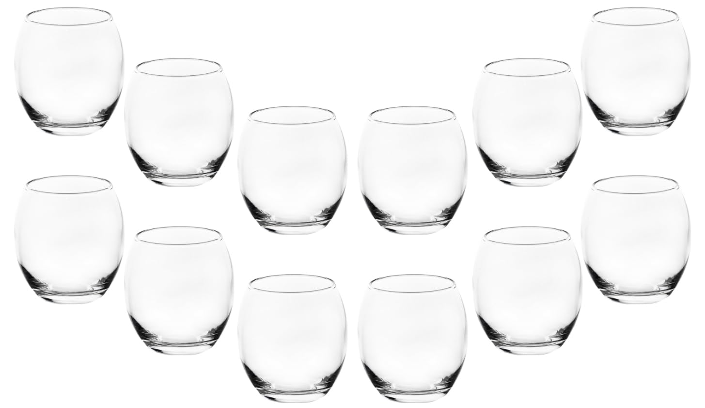 GIFTS PLAZA Elegant Drinking Glasses 12.5 Ounce - Crystal Clear Glassware for Wine, Water, Juice and Beverages - Stemless Glass for Home, Kitchen and Bar