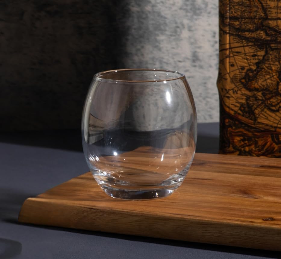 GIFTS PLAZA Elegant Drinking Glasses 12.5 Ounce - Crystal Clear Glassware for Wine, Water, Juice and Beverages - Stemless Glass for Home, Kitchen and Bar