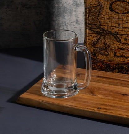 GIFTS PLAZA Beer Mugs Sets - Crystal Clear Drinking Glass, 16 Ounce - Glassware Mugs with Handle for Coffee, Juice, Water and Beverages - Ideal Gift for Him or Her