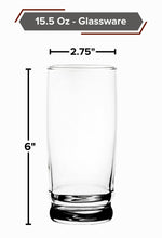 GIFTS PLAZA Drinking Glasses Set of 4 ? 15.5 Ounce Crystal Clear Glass ? Elegant Drinkware for Water, Beer, Juice and Beverages ? Dishwasher Safe and Ideal for Everyday Use (4)