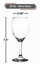 GIFTS PLAZA Wine Glasses Set of 4-10 Ounce Clear Glassware for Red and White Wine, Mocktail, Cocktail or Margarita - Suitable for Bar, Parties, Restaurants, Home Kitchen