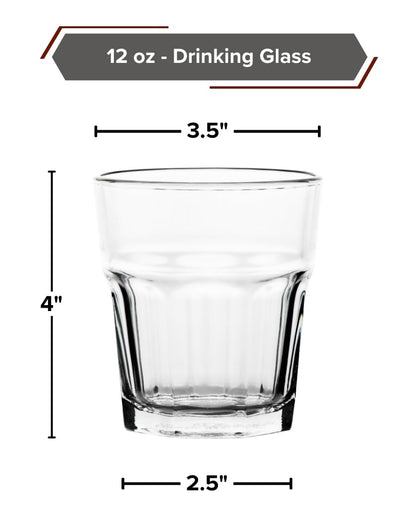 Double Old Fashioned Whiskey Glass - Drinking Glasses - 12 oz. Crystal Clear Glass Cups for on the Rocks Drinks - Unique Gifts for Men