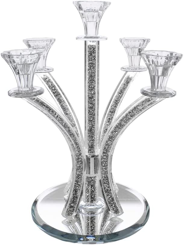 Judaica Crystal Candelabra 5 Arms