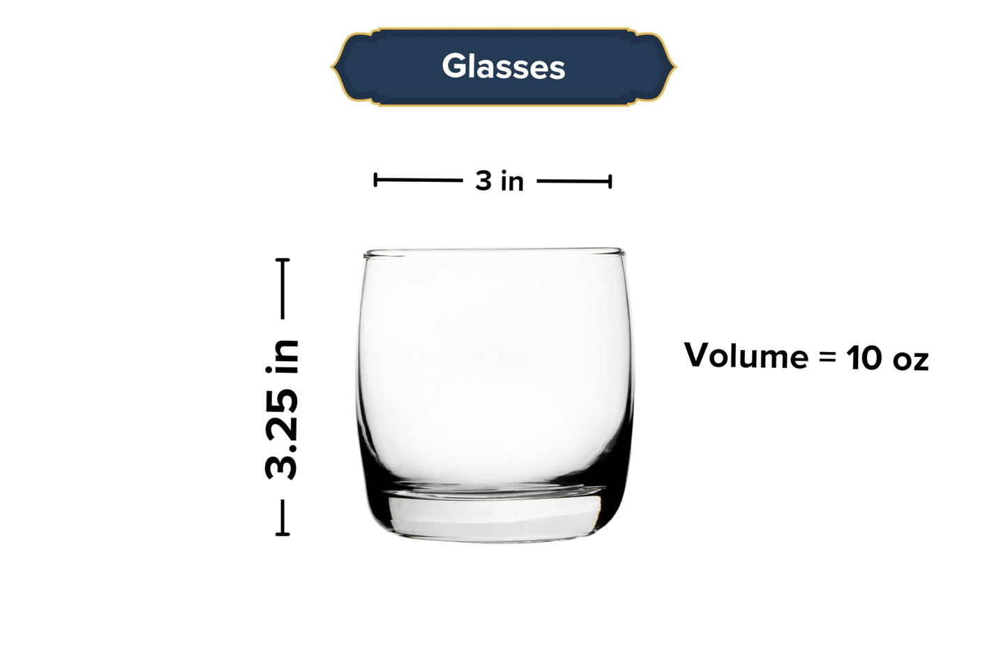Rocks Glasses - 10 Ounce Modern Stemless Glassware for Water, Juice, Cocktails, Margarita & Beer - Bourbon Glass, Shot Glass, Rock Tumbler, Ideal Party Set