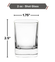 GIFTS PLAZA Shot Glasses, Set of 4-2 oz. Square Shot Glass with Heavy Base - Crystal Clear Drinking Glass for Tequila, Espresso Martini and Drinks - Gift for Men, Father?s Day Gift (4)