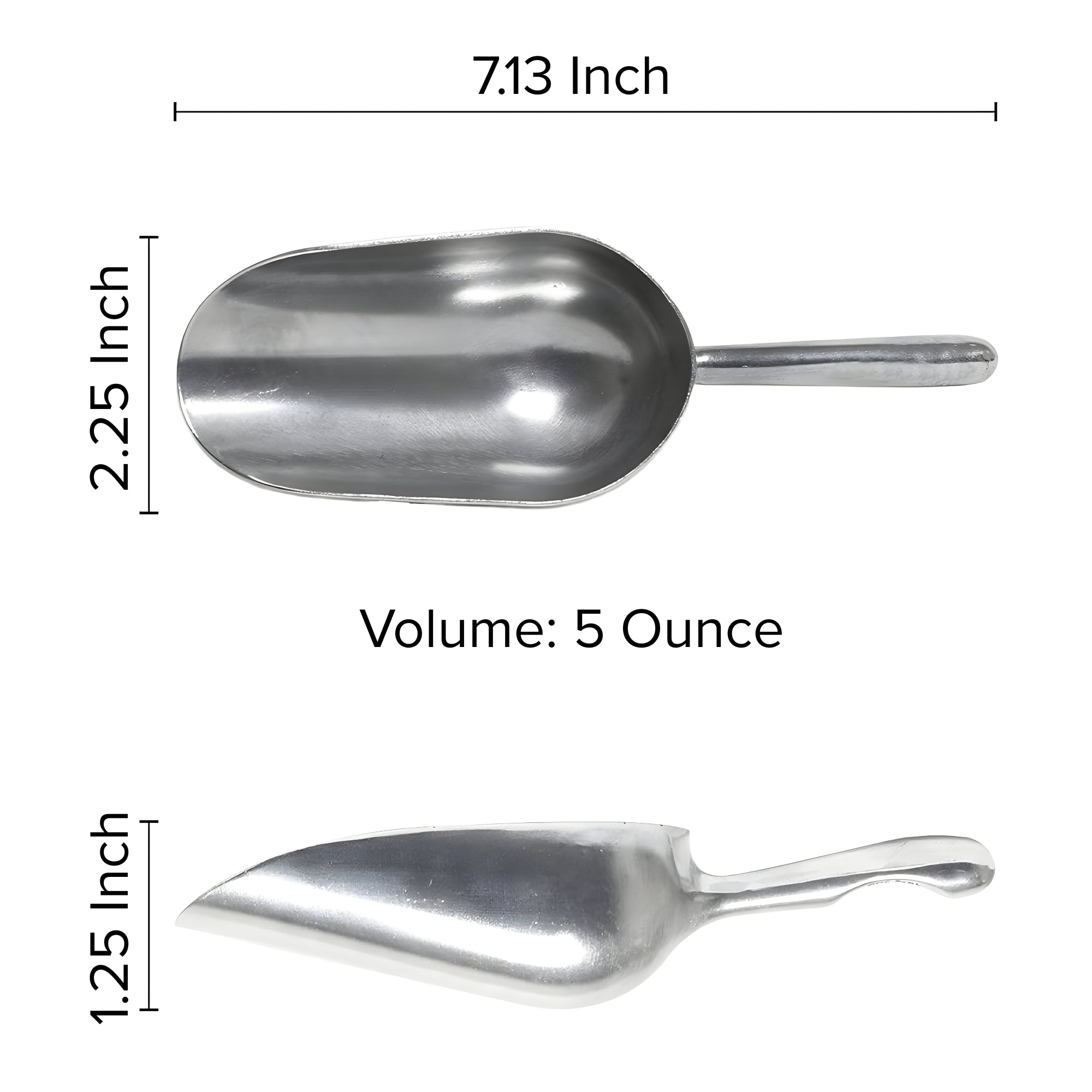 Round Bottom Aluminum Scoops for Bakeware, Candy Scoop, Pet Food, and Liquids - 1 or 12 Piece Options - 6 Sizes to choose from
