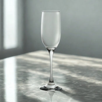Clear Flute Glassware, 6.5 Ounce - Set of 4, Stemmed Champagne Glasses - Transparent Glass for Wine and Beverages - Elegant Drinkware for Special Occasion, Birthday, Party and Weddings