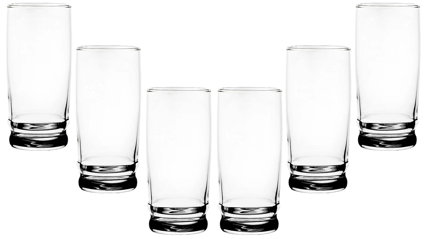 GIFTS PLAZA Drinking Glasses Set - 15.5 Ounce Crystal Clear Glass - Elegant Drinkware for Water, Beer, Juice and Beverages - Dishwasher Safe and Ideal for Everyday Use