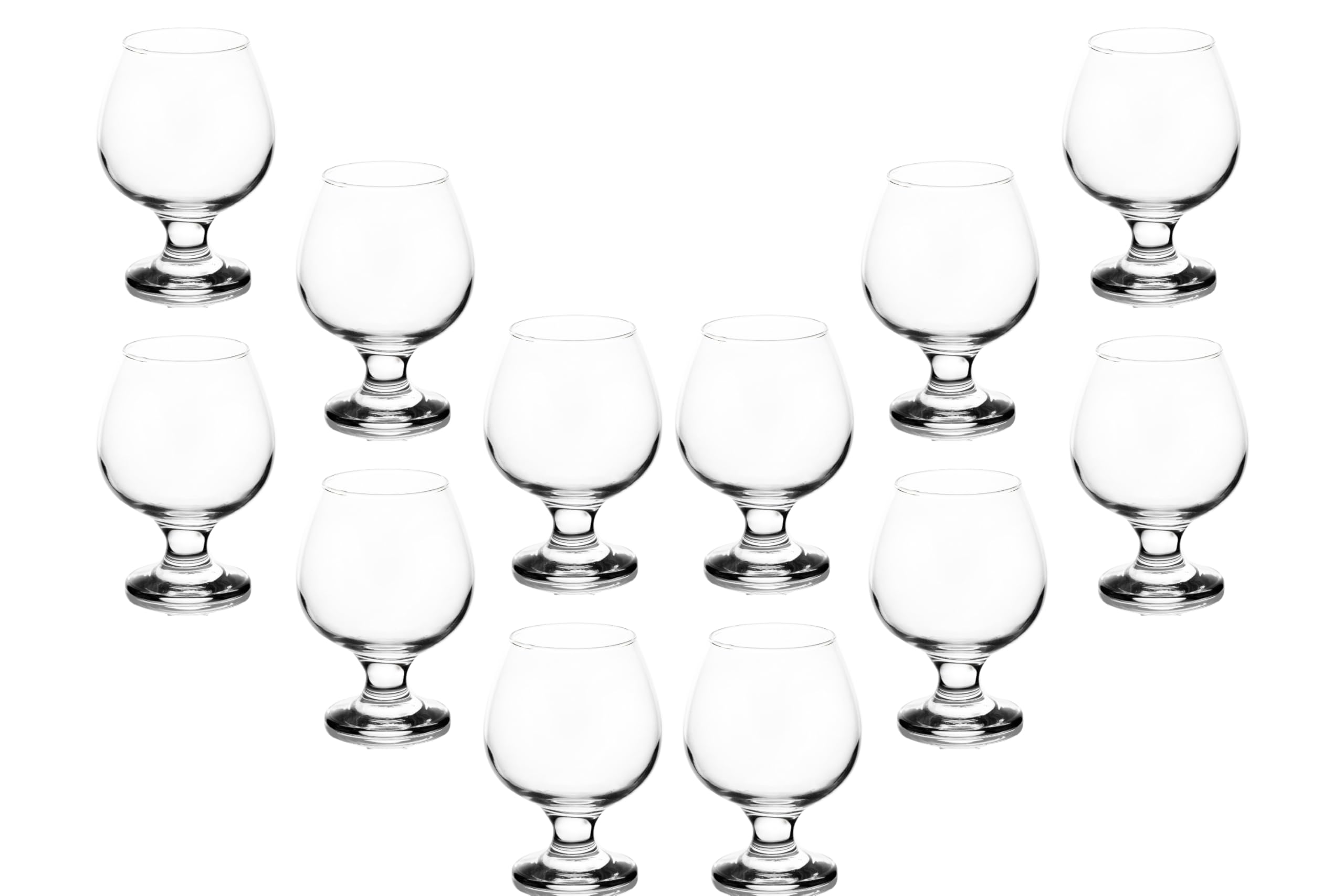 Brandy Stemmed Glasses – 13.25 Ounce Crystal Clear Glassware - Perfect for Red Wine, Champagne, Cocktails, and More – Elegant Drinking Goblets for Parties and Everyday Use